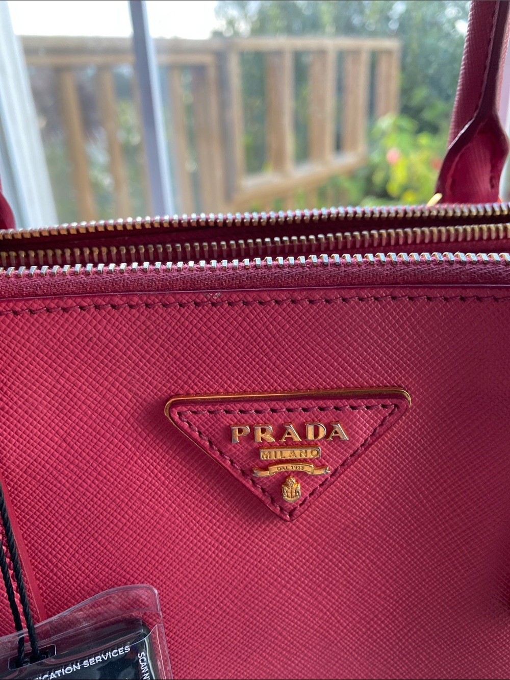 Pre Owned Prada Galleria small Saffiano leather bag in Raspberry Pink - Picture 15 of 16